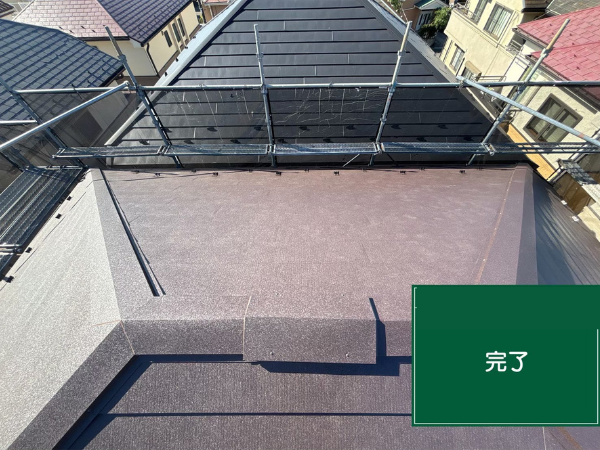 八王子市にてカバー工法〈築20年スレート屋根修理〉の施工後写真